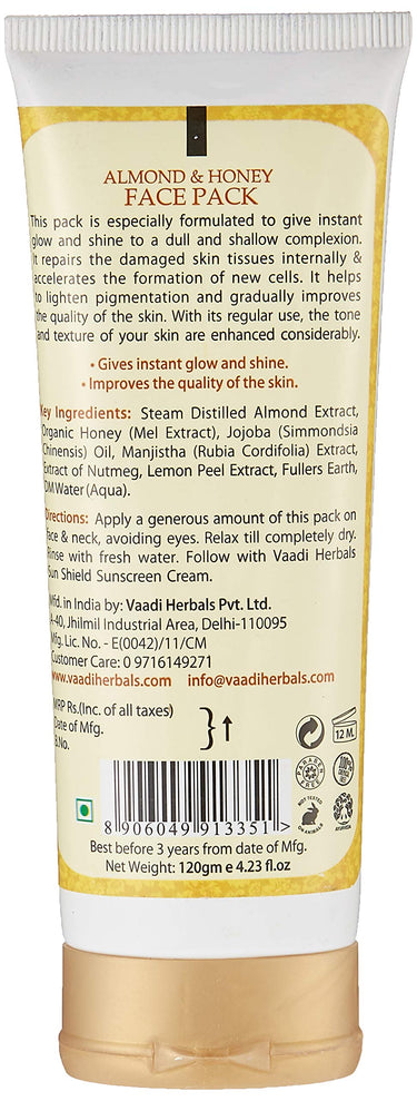 Vaadi Herbals Instaglow Almond and Honey Face Pack, 120g